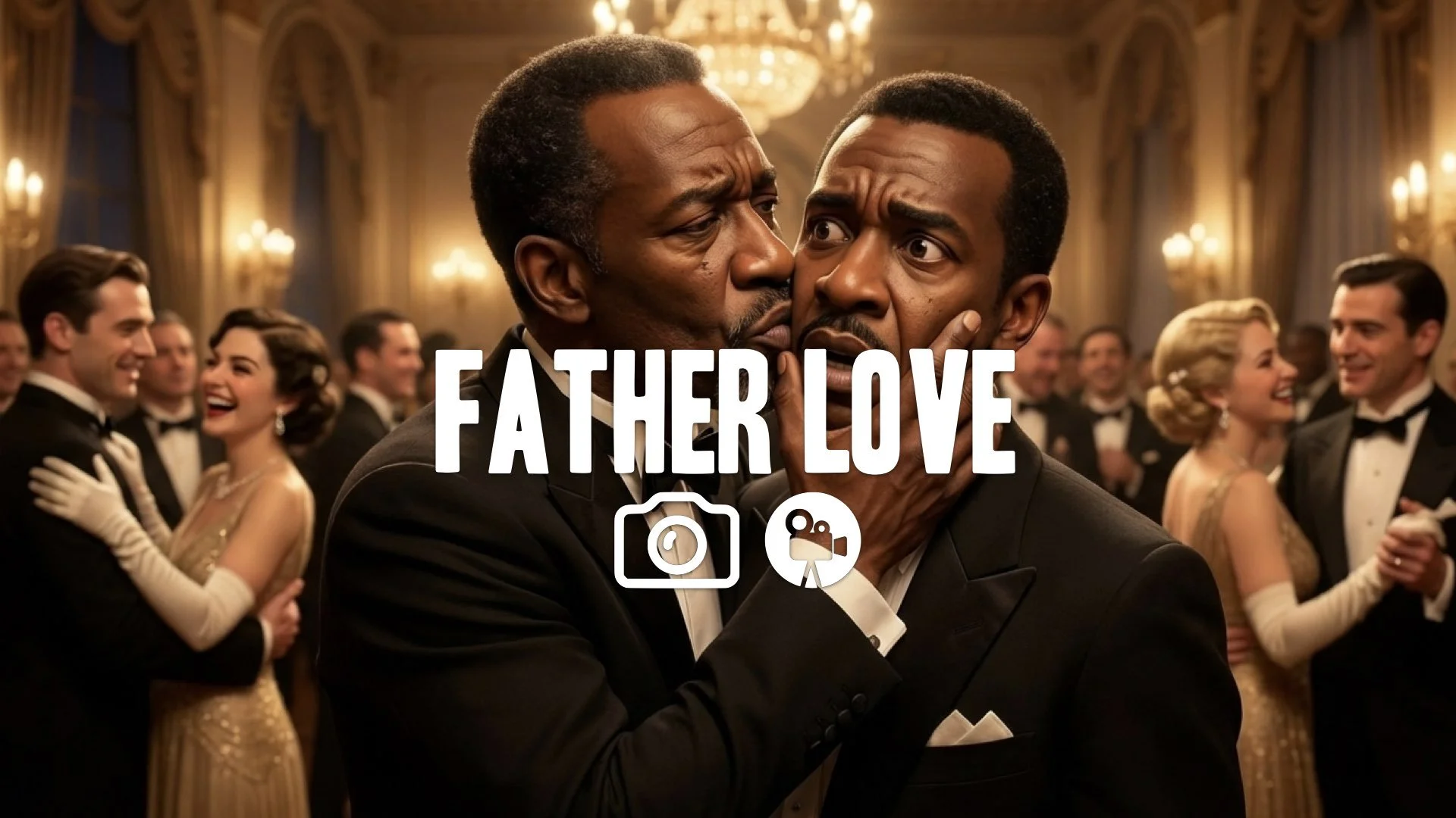 1. Kiss of death grasping brother's face crowded ballroom betrayal intense emotional close up no music