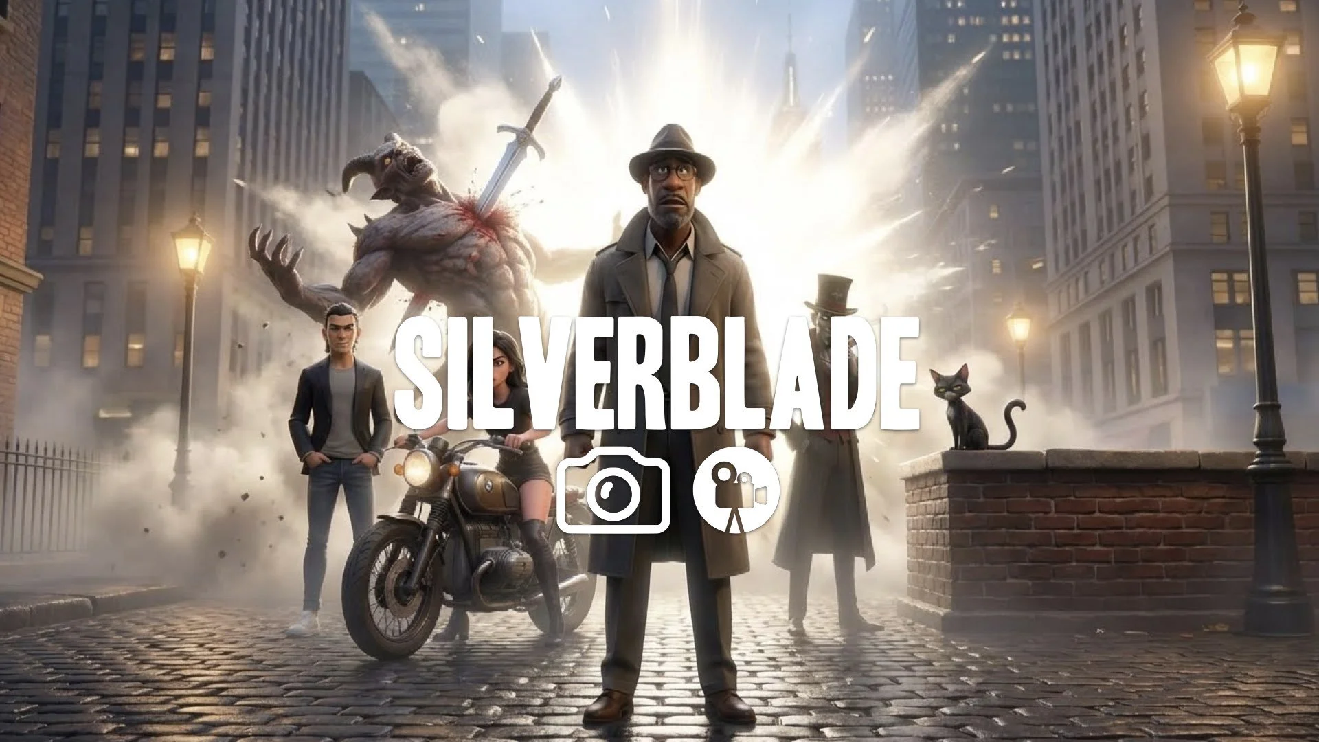 1. Angel blade silver shiny stabbing demon bright white light explosion killing blow epic no music