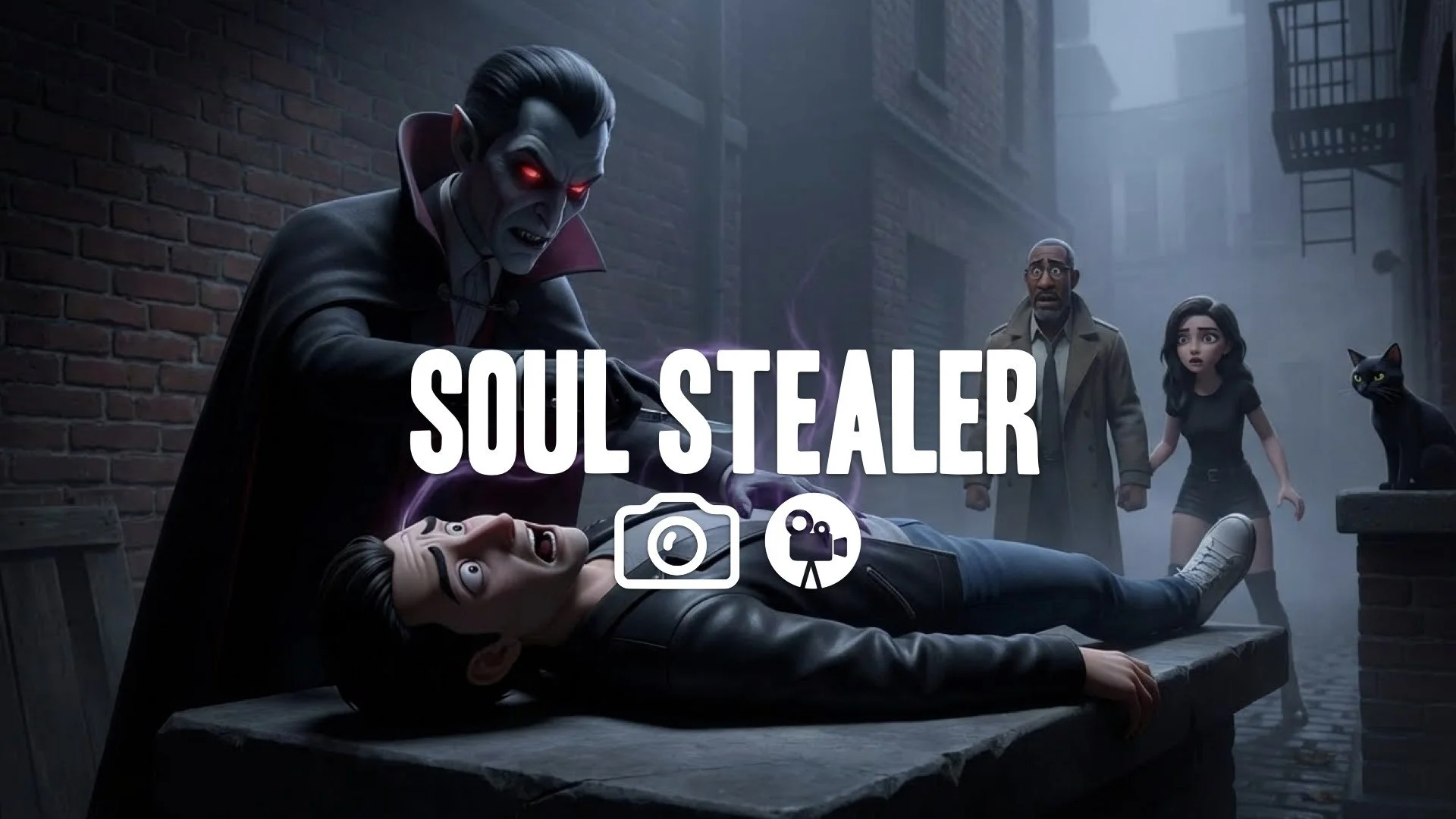 1. Villain slowly cutting open head scared victim telekinesis holding them down shadow obscured horror no music