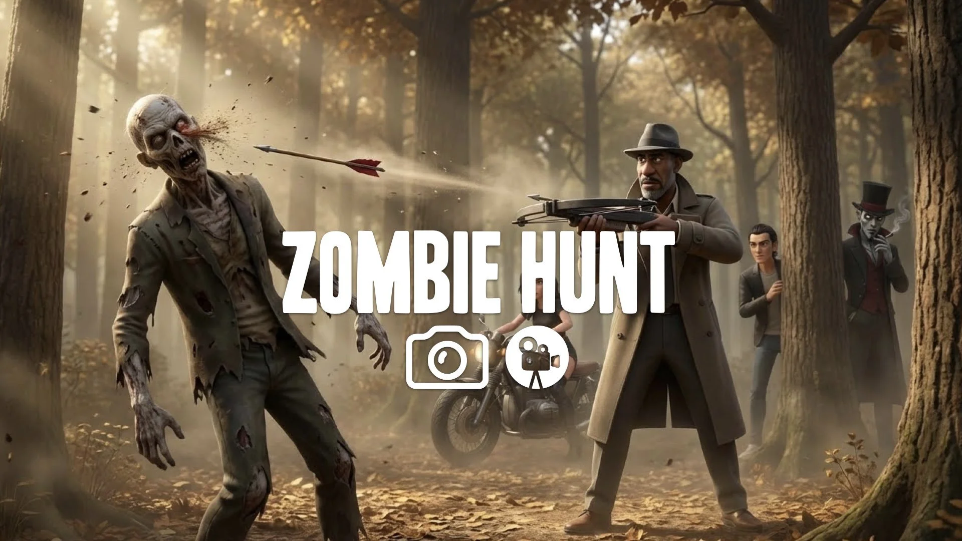 1. Crossbow bolt flying slow motion hitting walker in eye dusty forest stealth kill silent no music