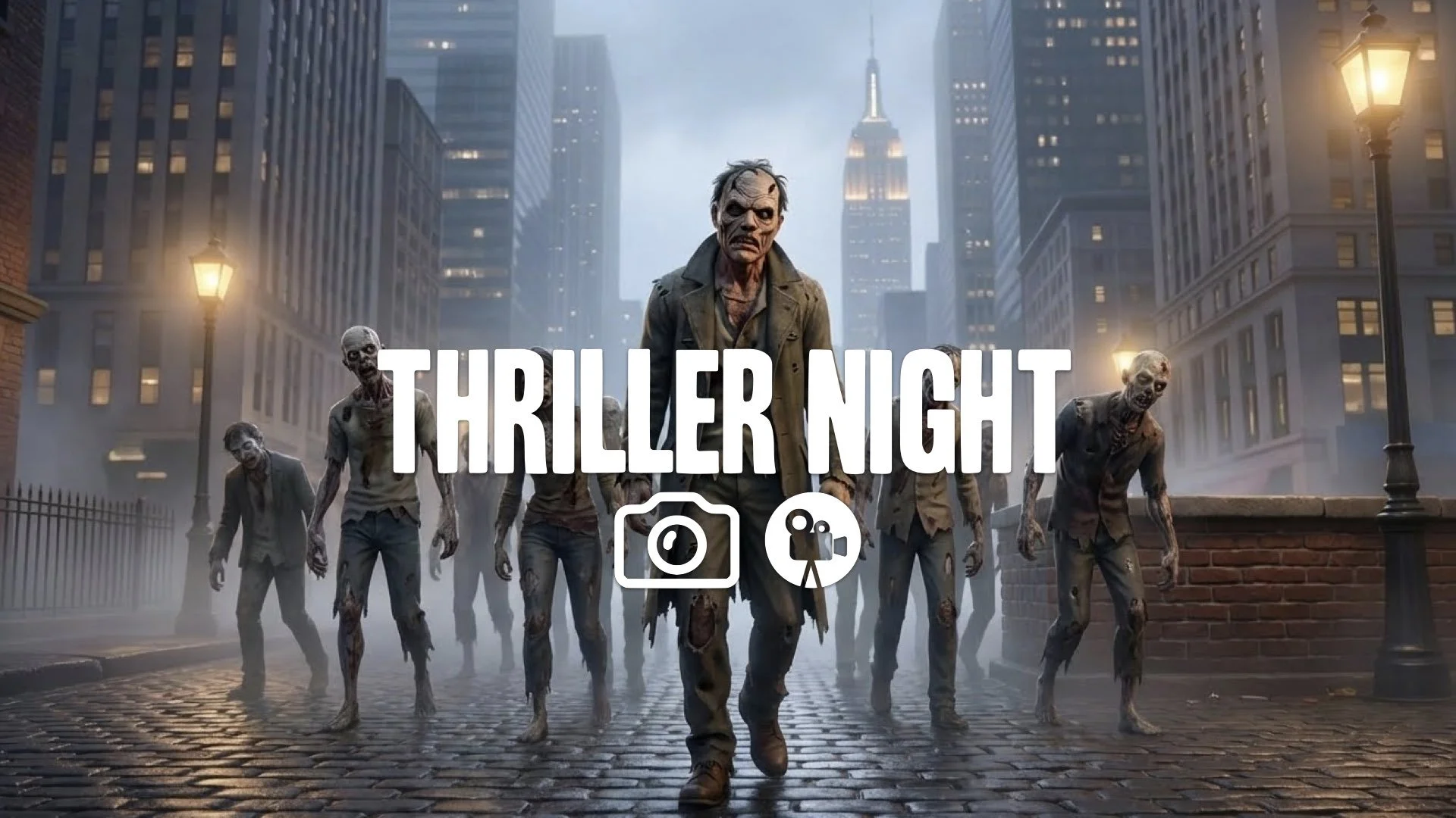 1. Man wearing skin mask walking among zombies blending in whisperers creepy herd camouflage no music