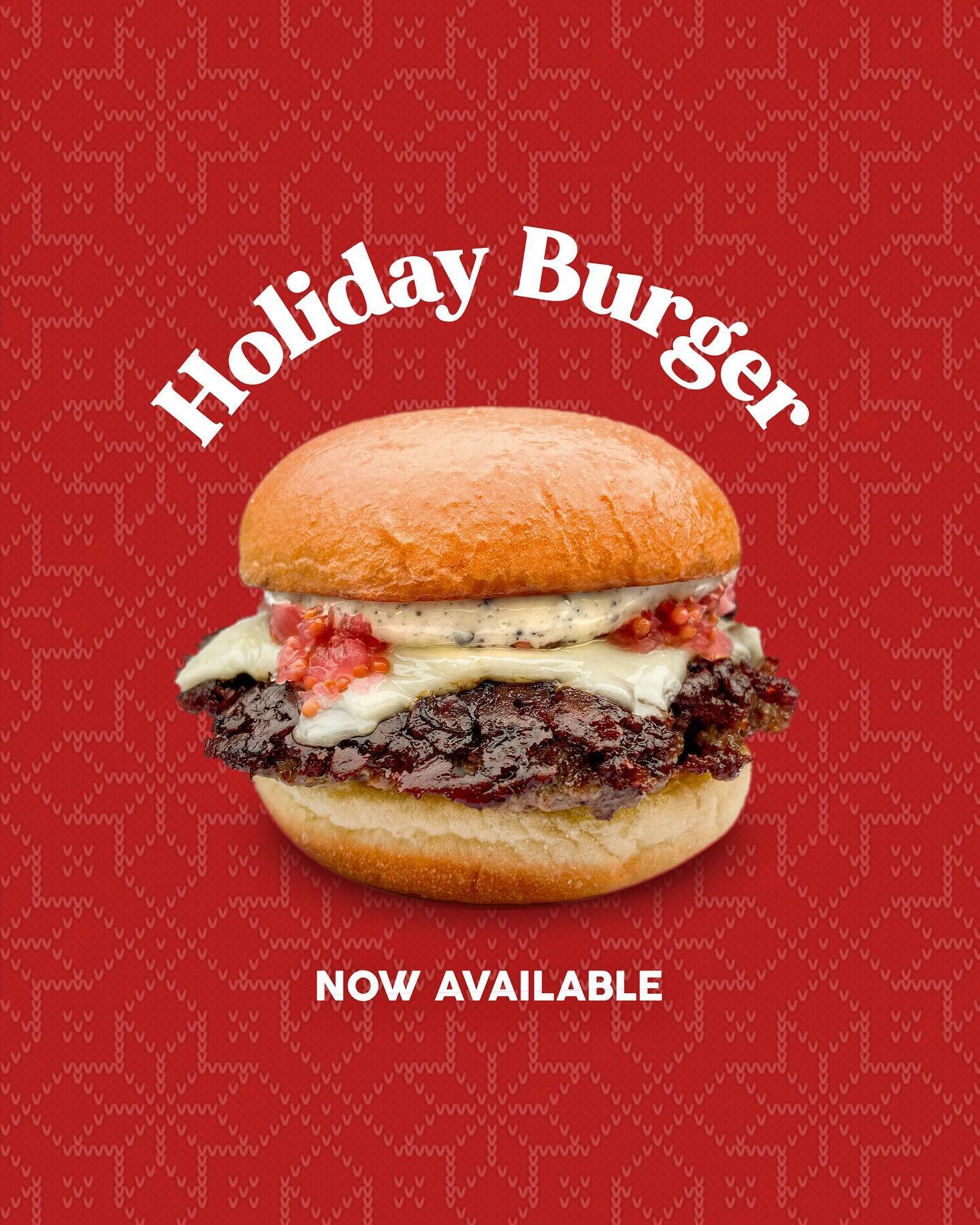 🎄NOW AVAILABLE 🆕 It&rsquo;s the most wonderful time of the year because The Holiday Burger is 🔙 for the rest of 2022! 🍔 Order in-store and on all the apps.🍴#thedropshop #burgerdrops