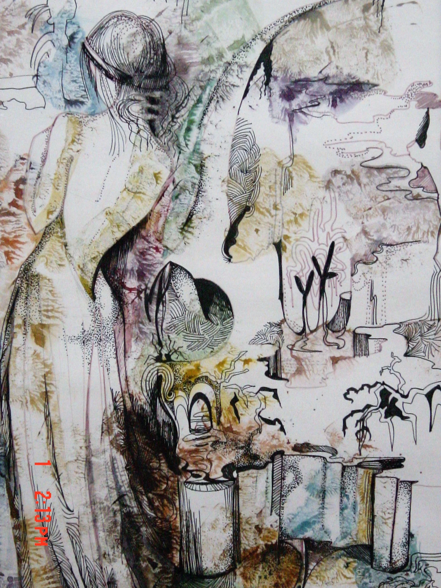  Monotypia, Watercolor and Ink, 1993 