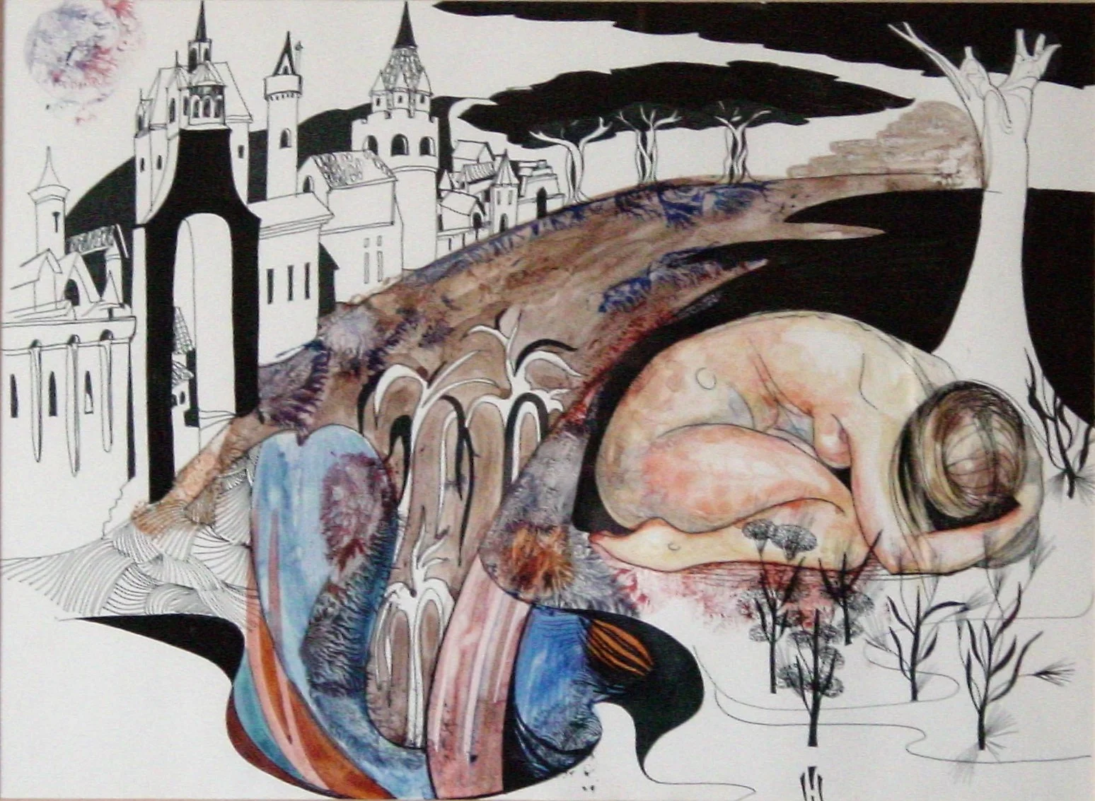  Monotypia, Watercolor and Ink, 1994 