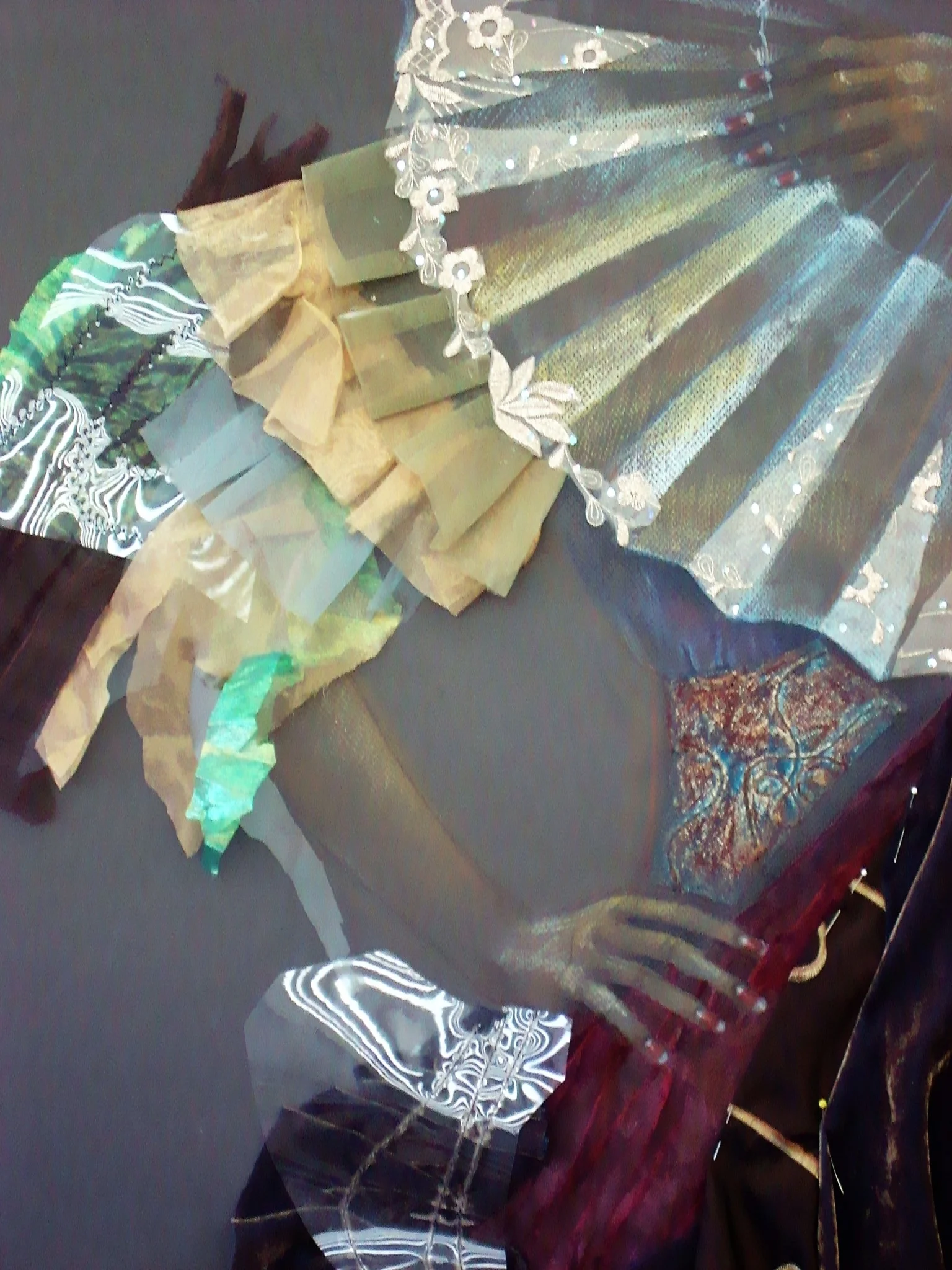  Fans Collection, 2008 Mixed Media, Nupastel and Textiles 