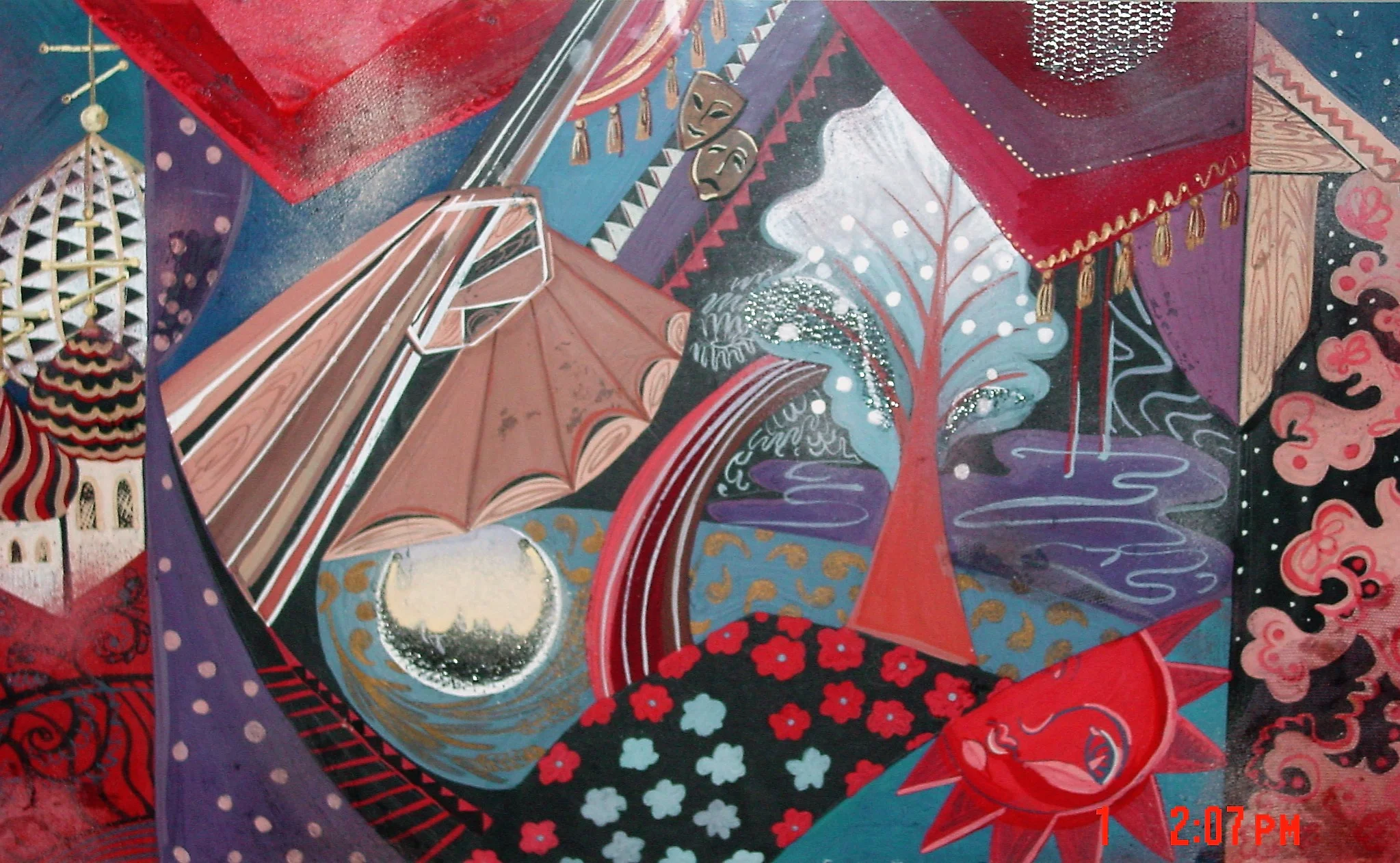  Not realized Theater Curtain Design, Watercolor, Mixed Media, Moscow, Russia 1990 