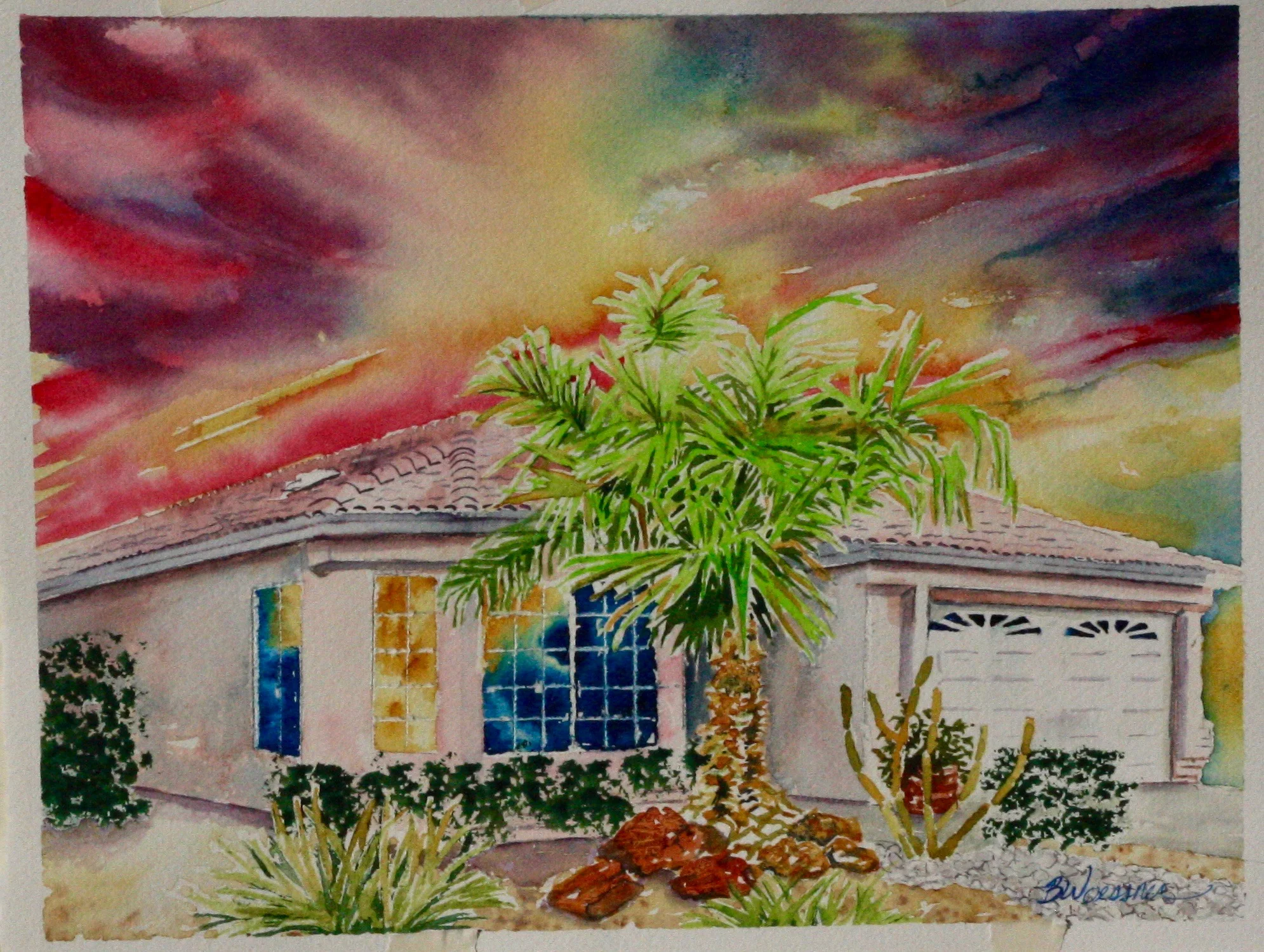 Watercolor Home Portrait