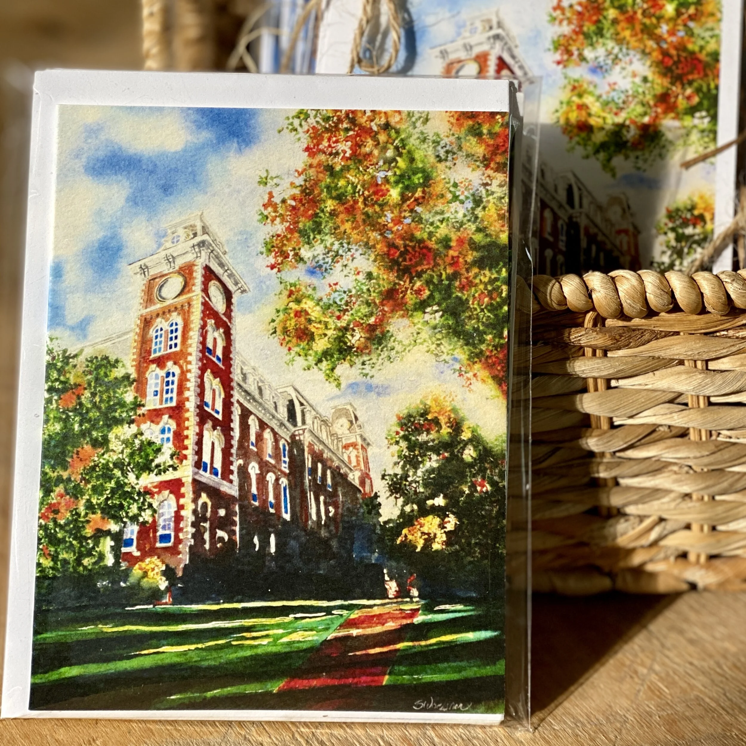 University of Arkansas - Old Main in the fall - Notecard Set