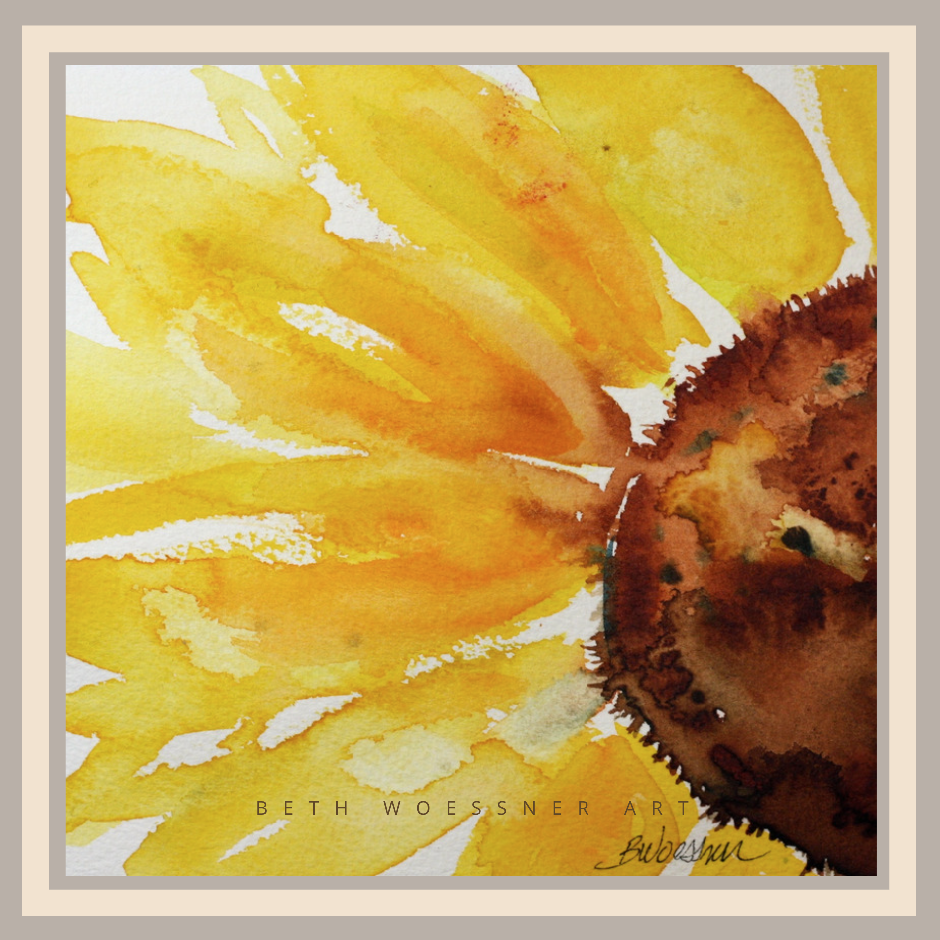 July - In Person Watercolor  Workshop - Notecard Sunflowers