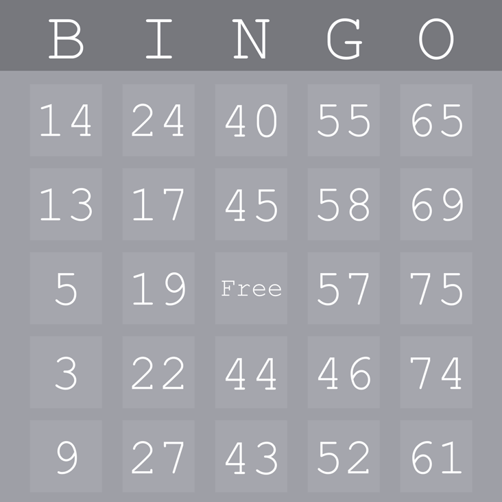 Bingo Card Generator — Joe Collins