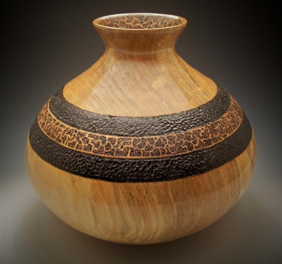 Pyrographed Sycamore Vessel