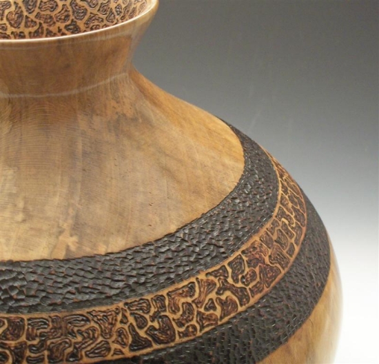 Pyrography Sycamore Vessel Detail