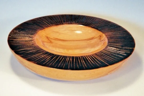 Maple Bowl w/ Carved And Burned Rim