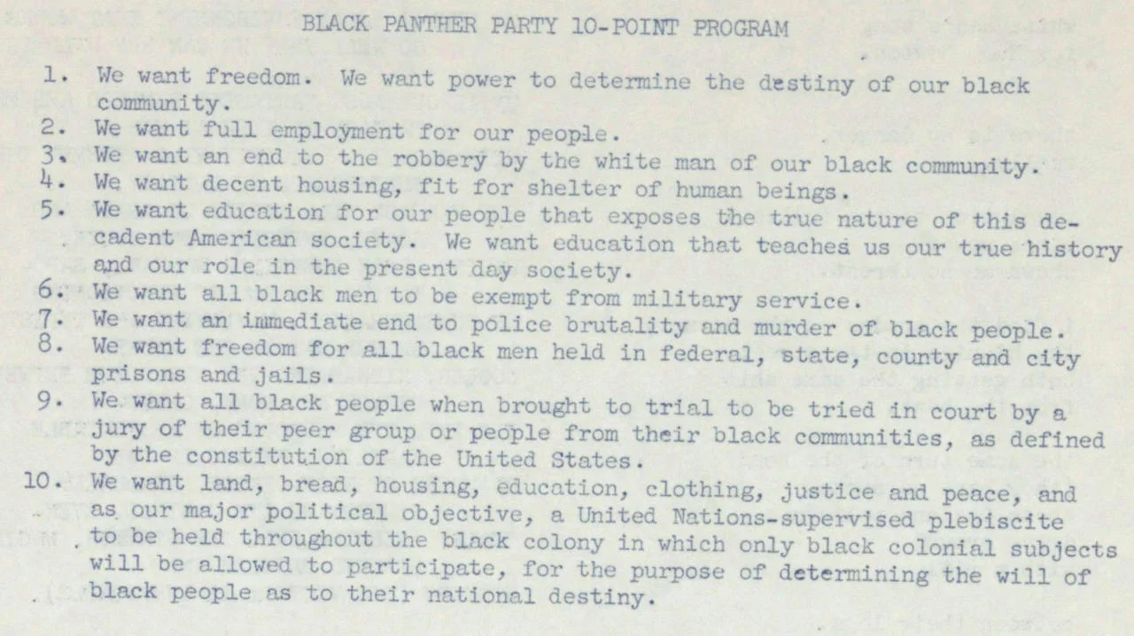 Black Panther Party Ten-Point Program