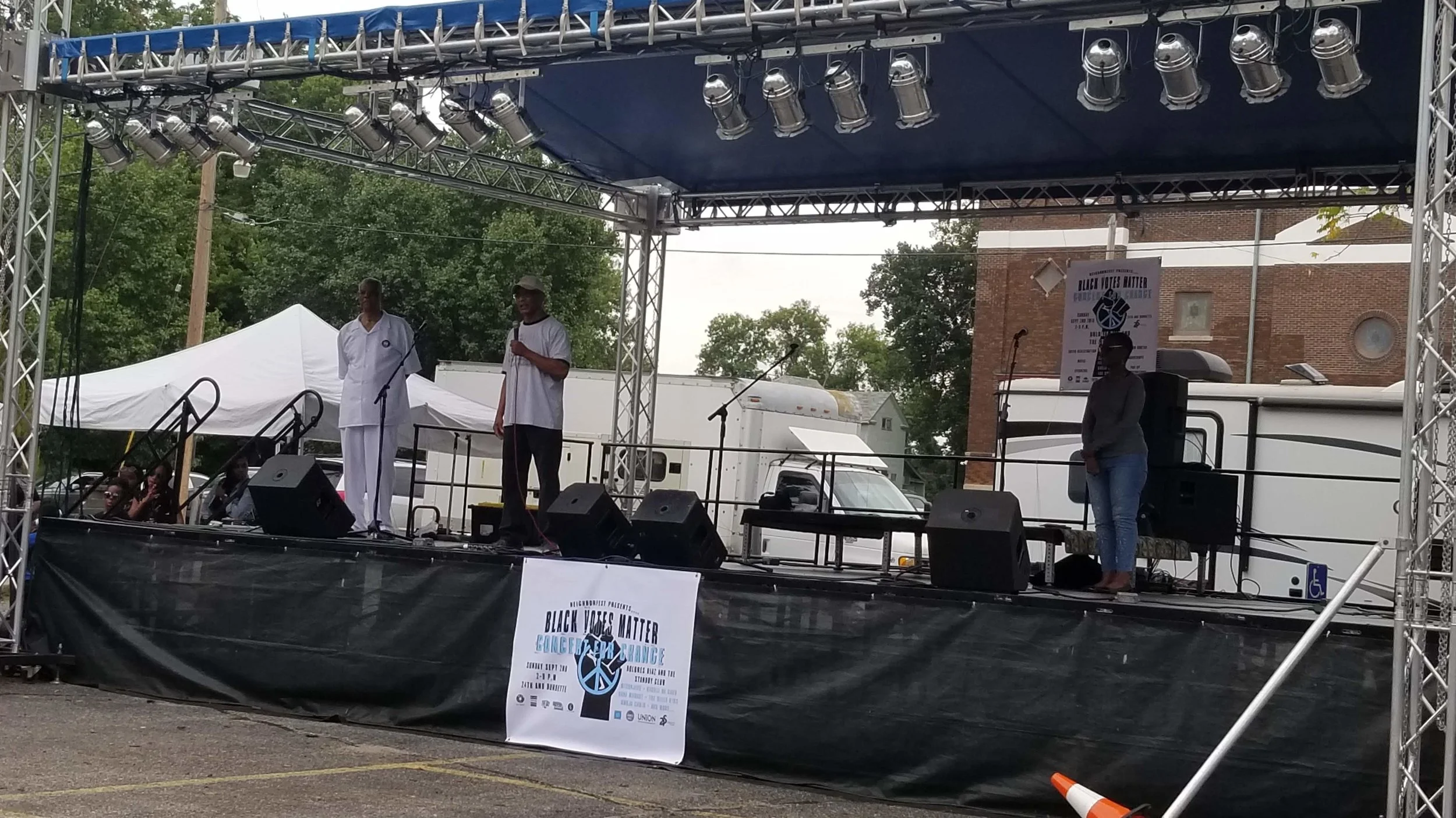 Preston Love Jr., Councilman Ben Gray, and Longschool President Juanita Johnson