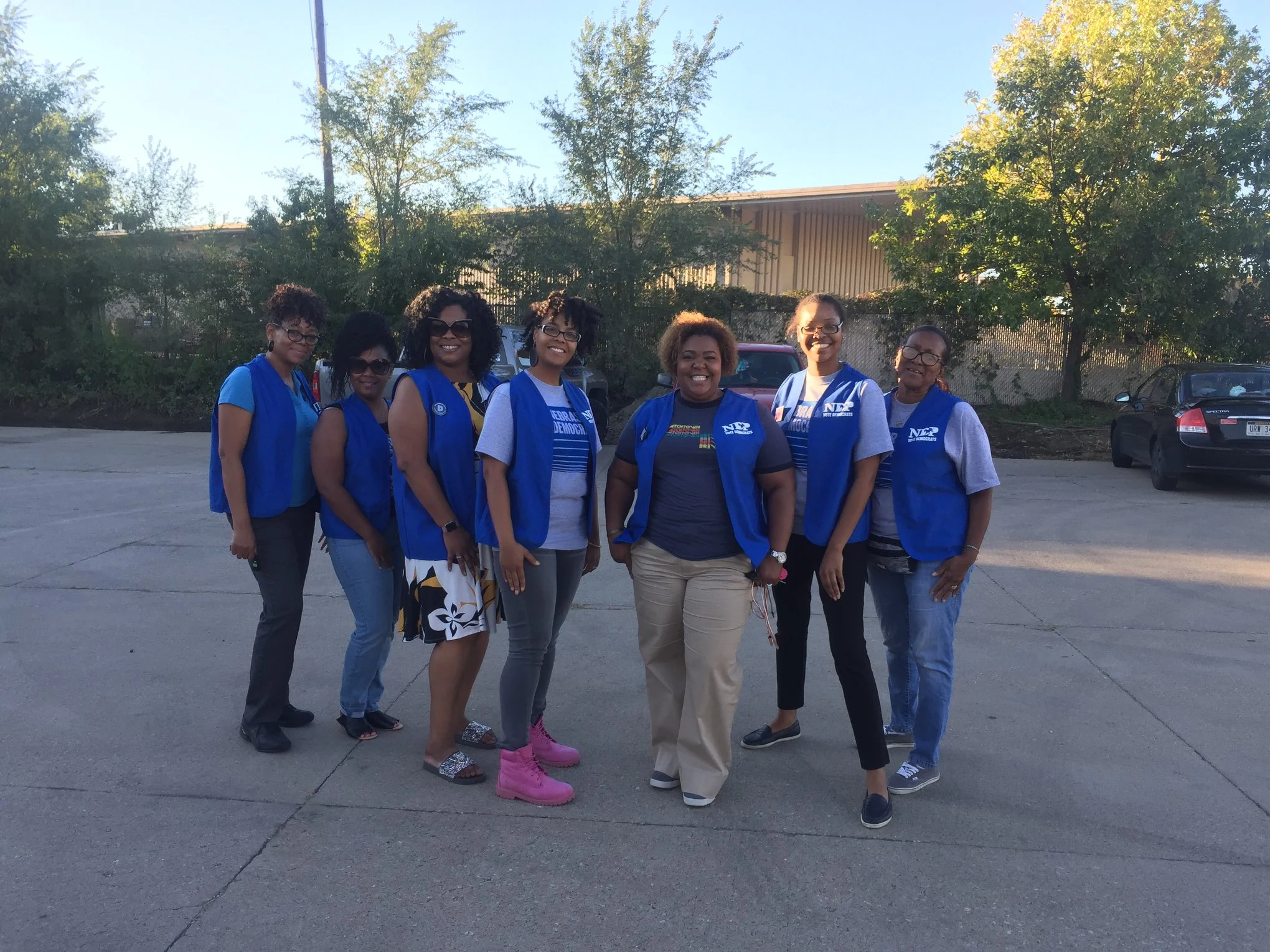 McKesson, center, with team of canvassing staff.