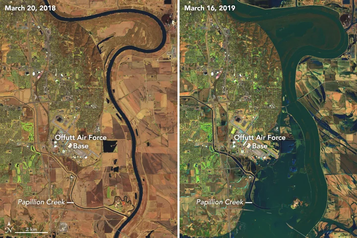 Missouri River - Omaha, NE - March 16-20; Photos - NASA