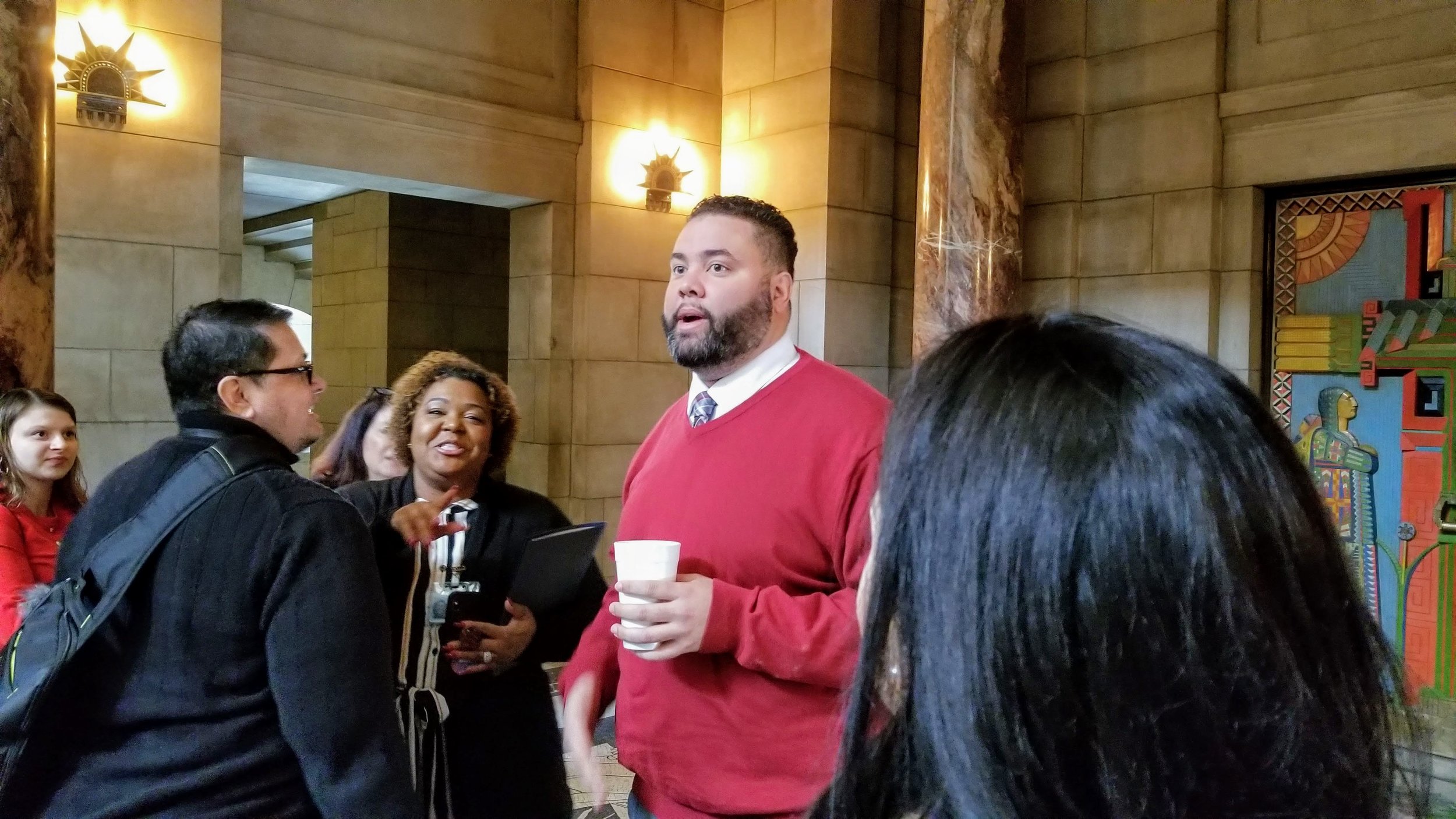 Aid Precious McKesson and Senator Justin Wayne at Black and Brown Legislative Day in February