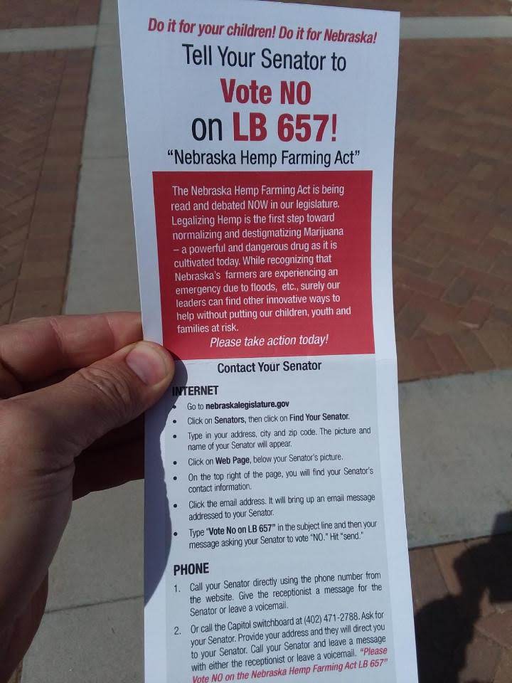 These Pamphlets do not credit SAM Nebraska but related posts on Facebook show the organization sharing similar information.