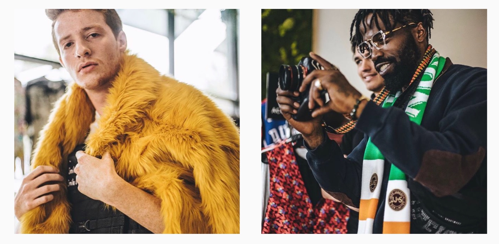 (left) Keegan Dunn | (right) Marcey Yates of Culxr House providing the sustainable and do-it-yourself fashion.