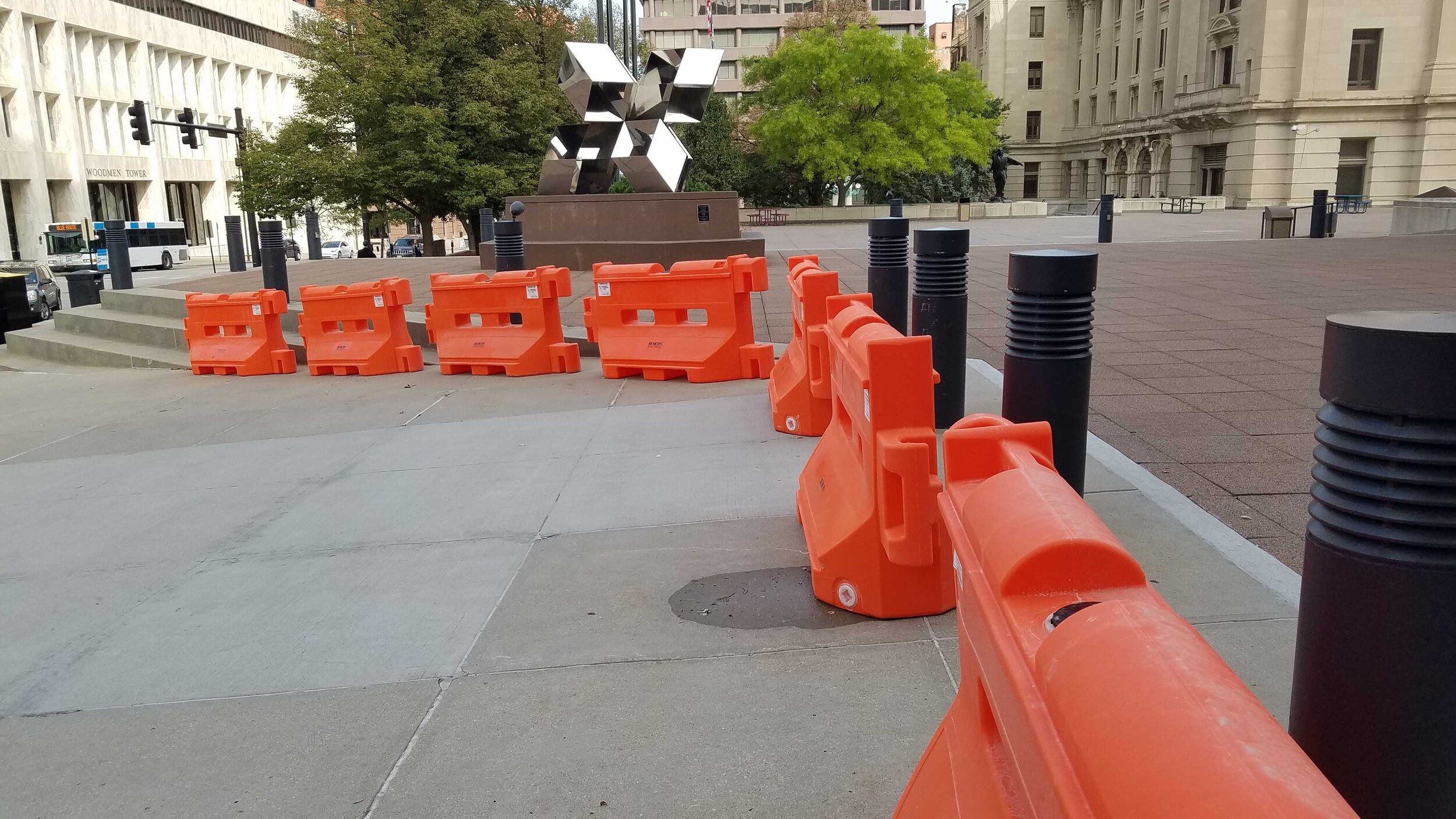 Barricades at Civic Center