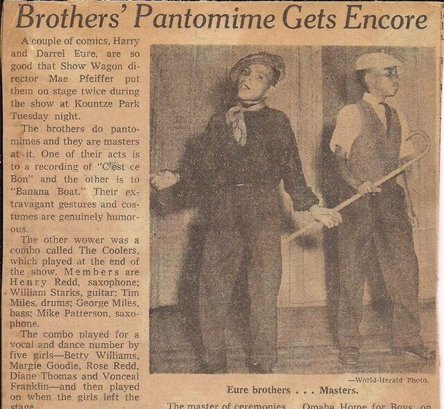 News coverage of Darryl and Harry Eure's pantomime act. Photo credit: Eure family