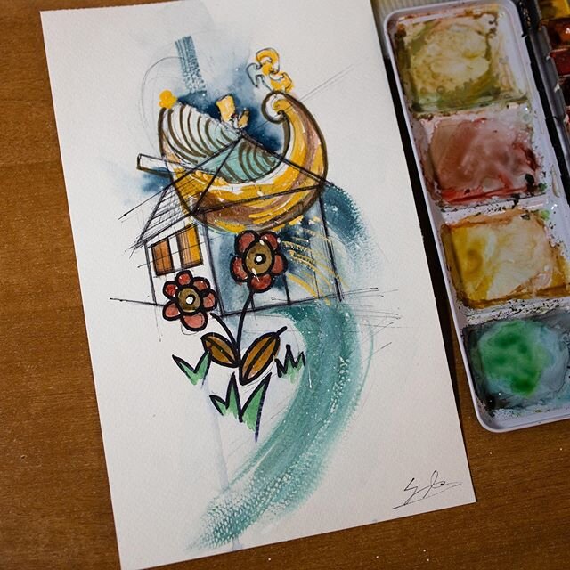 Up for grabs thank you for watching #sheridan #sheridantattoo #tattoo #melbourne #watercolor #watercolortattoo #abstract #melbournetattoo #house
