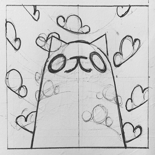 #kaiju #kitty #cat #meow #perspective #illustration #drawing #design #cartoon #sketchbook #sketch #drawing #design #art #chicagoart #huffpufftoys