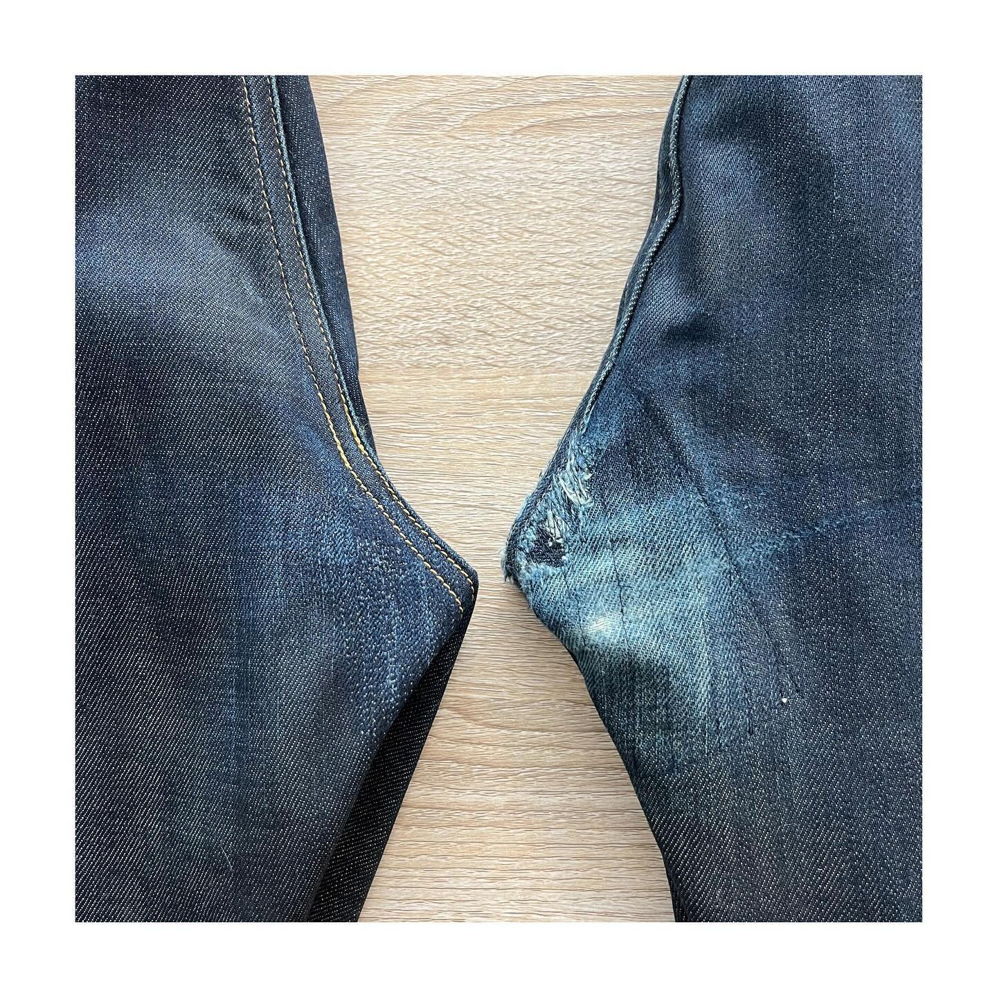 DARN v PATCH
&mdash;&mdash;&mdash;
Here&rsquo;s the difference between darning and patching.  With darning we are basically rebuilding fabric. With patching we are just covering the damage. Which do you prefer? Vote below! 👇