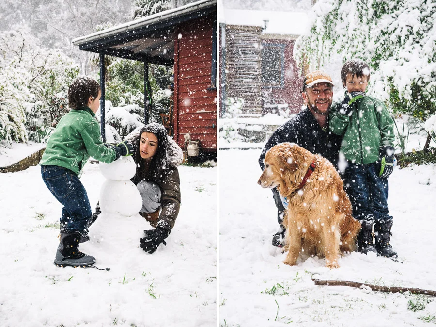 Snow at Hayley and Ben's house, Medlow Bath, New South Wales, Australia.