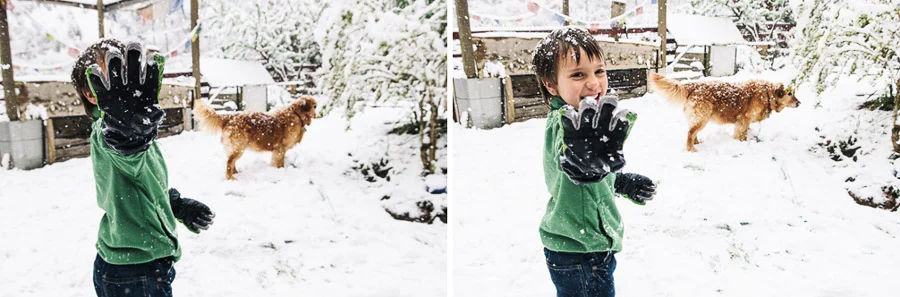 Snow at Hayley and Ben's house, Medlow Bath, New South Wales, Australia.