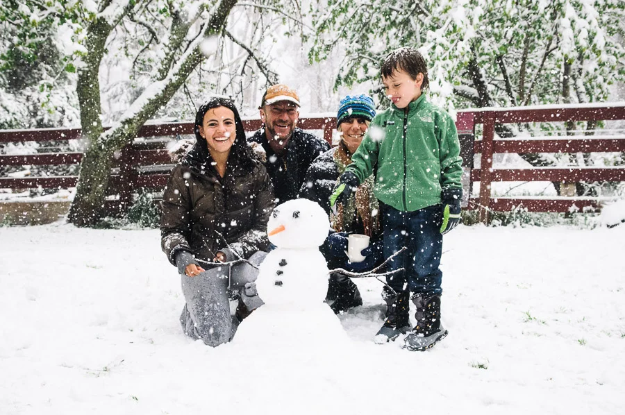 Snow at Hayley and Ben's house, Medlow Bath, New South Wales, Australia.