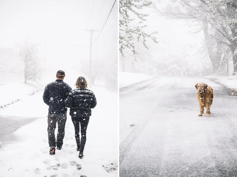 Snow at Hayley and Ben's house, Medlow Bath, New South Wales, Australia.