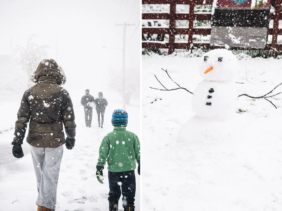 Snow at Hayley and Ben's house, Medlow Bath, New South Wales, Australia.