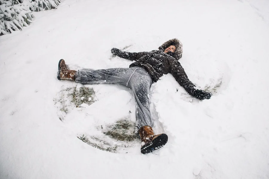Snow at Hayley and Ben's house, Medlow Bath, New South Wales, Australia.