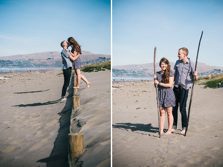 Josie and Josh portrait session, Brighton Beach, Christchurch, New Zealand.