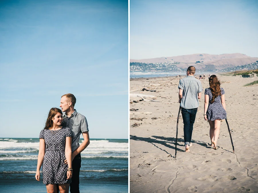 Josie and Josh portrait session, Brighton Beach, Christchurch, New Zealand.