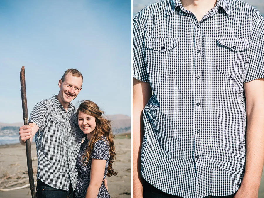 Josie and Josh portrait session, Brighton Beach, Christchurch, New Zealand.