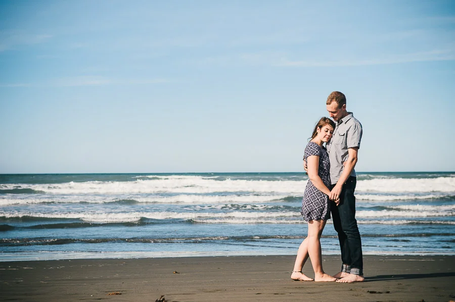 Josie and Josh portrait session, Brighton Beach, Christchurch, New Zealand.