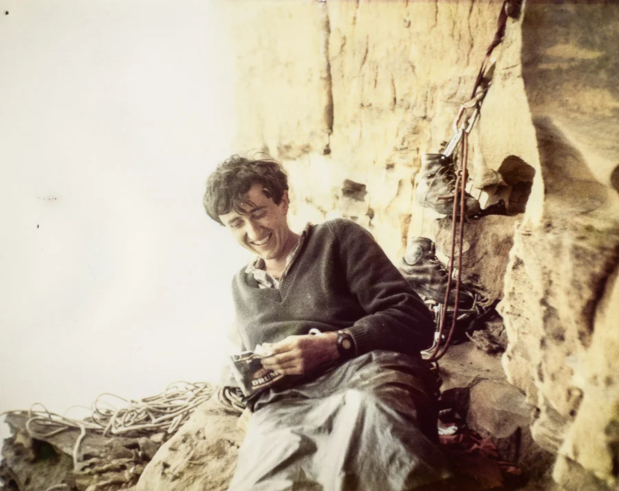This photo is a scan of a print. It is of my father as a young man, rock climbing in the Blue Mountains, west of Sydney. It is an irreplaceable memento for me and something I am glad to have 50+ years since it was first taken with a camera.