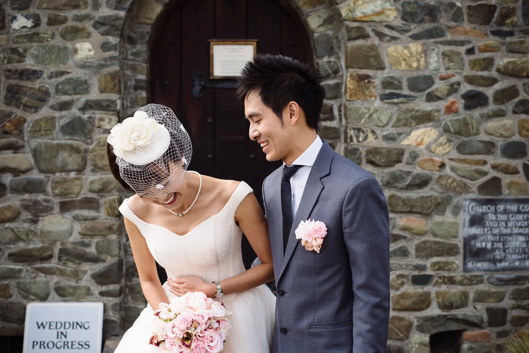 Lake Tekapo Wedding, Candice & Jenghis just married.