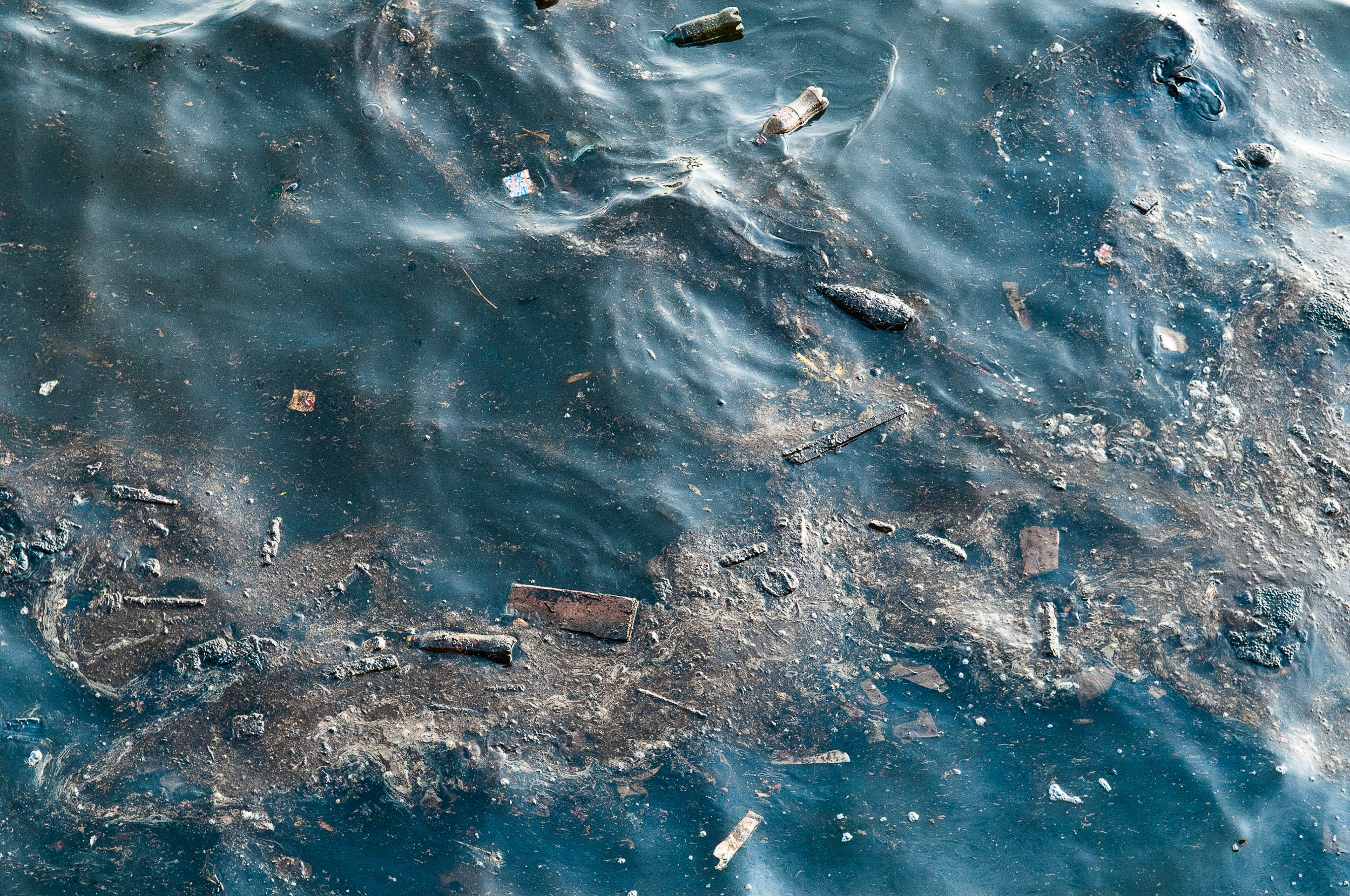 Oil pollution in the water off Baku, the capital of Azerbaijan.