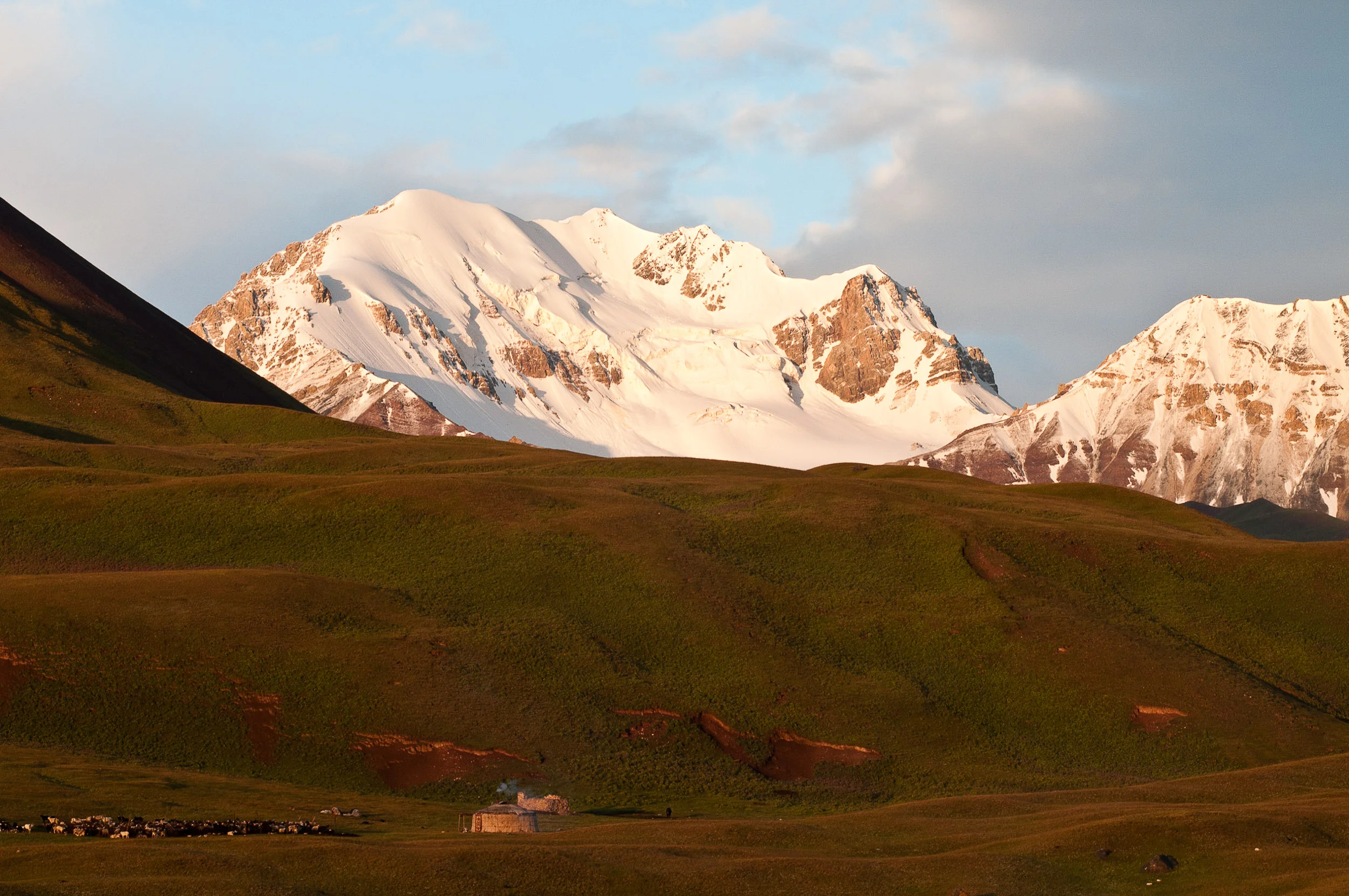 Yurt and mountains, Kyrgyzstan.