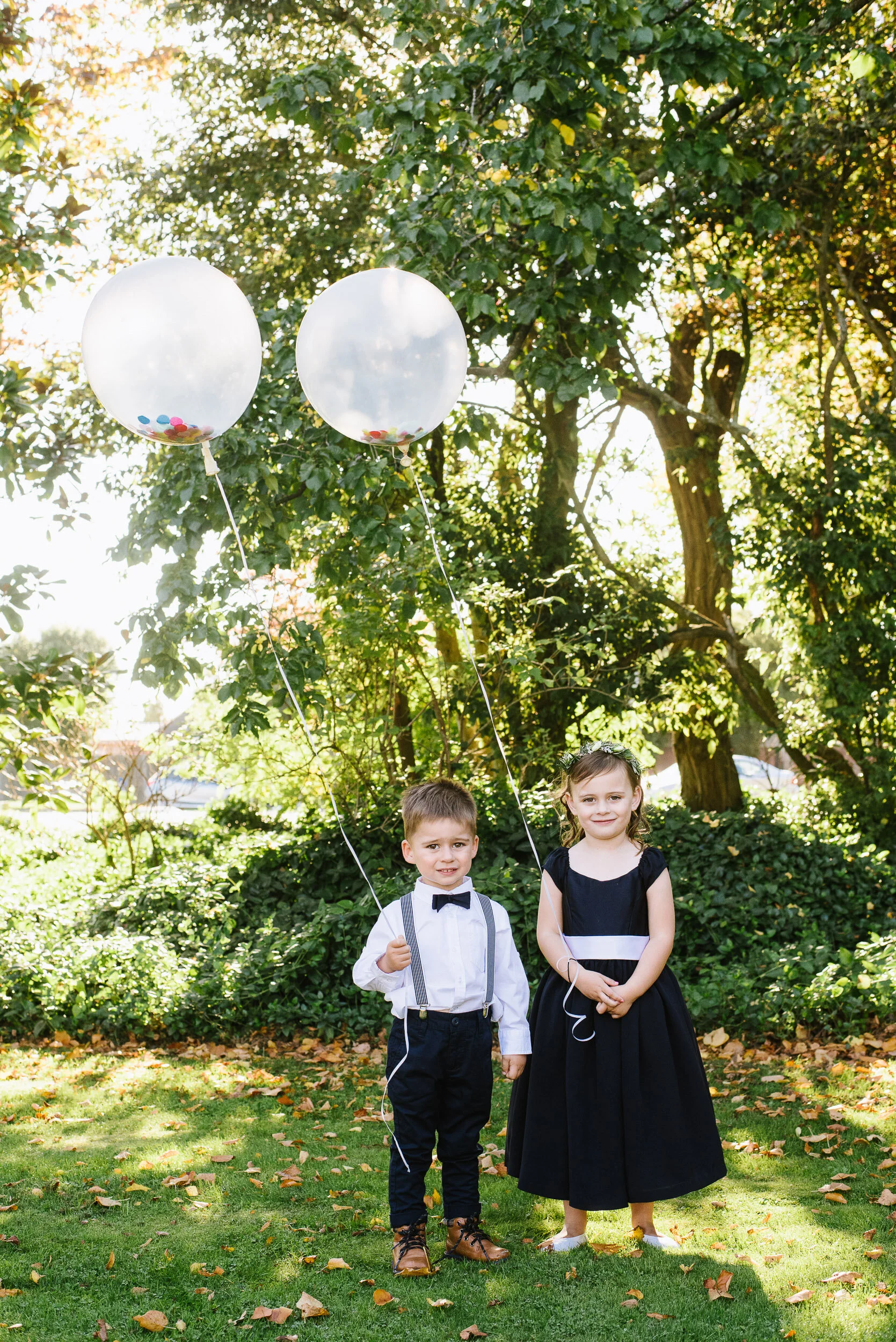 Portrait of two children at a wedding, Halswell, Christchurch.