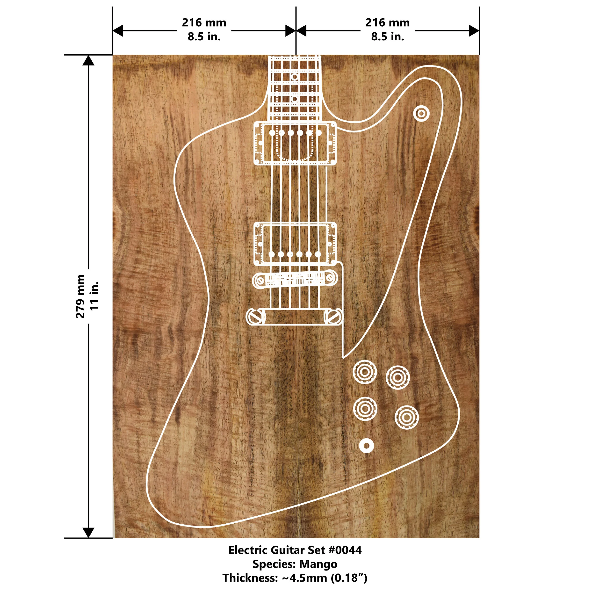 Mango Electric Guitar Set 044 — Koality Woods Koa Guitar & Koa