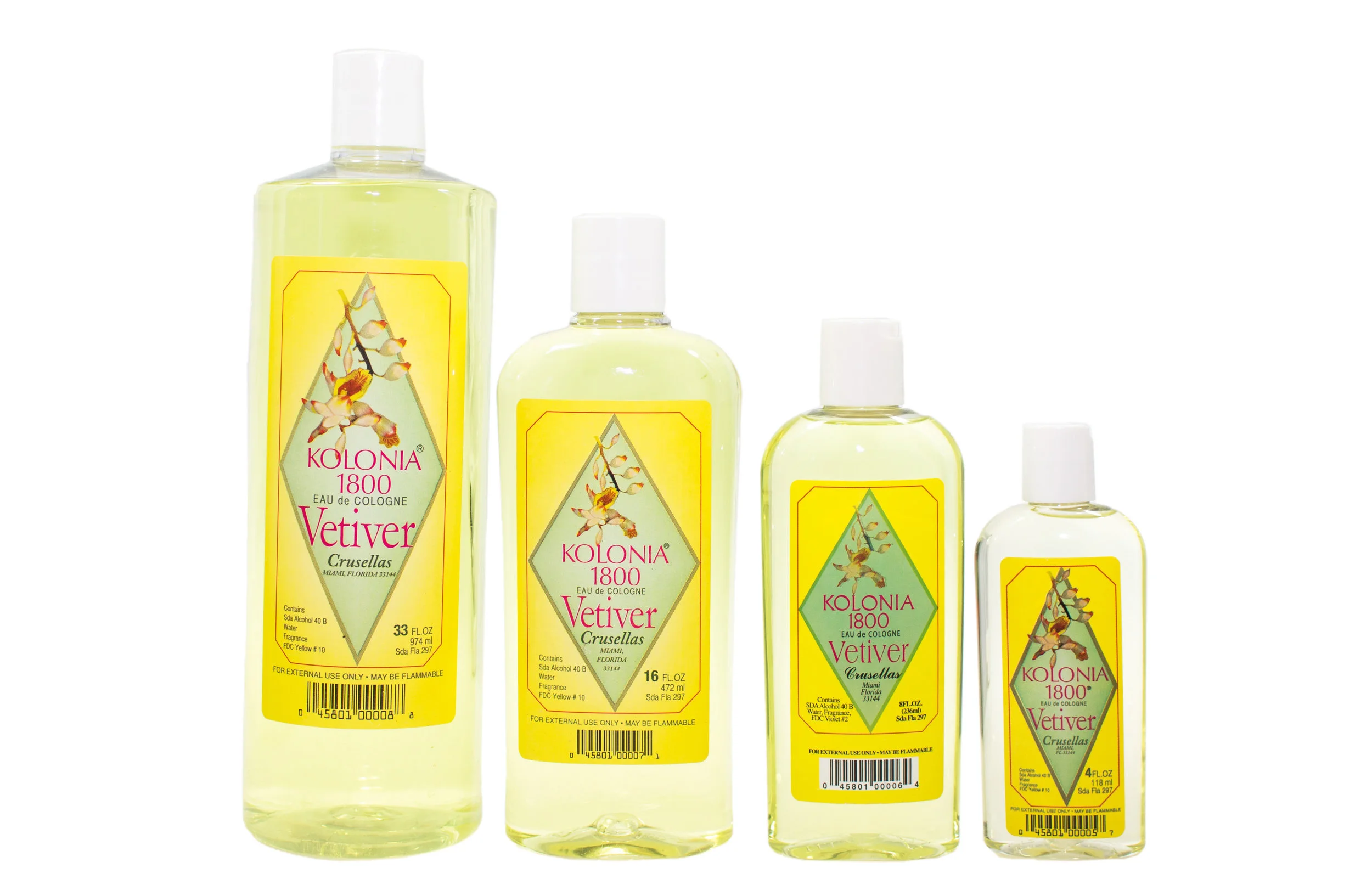 Kolonia 1800 Vetiver 33oz, 16oz, 8oz & 4oz