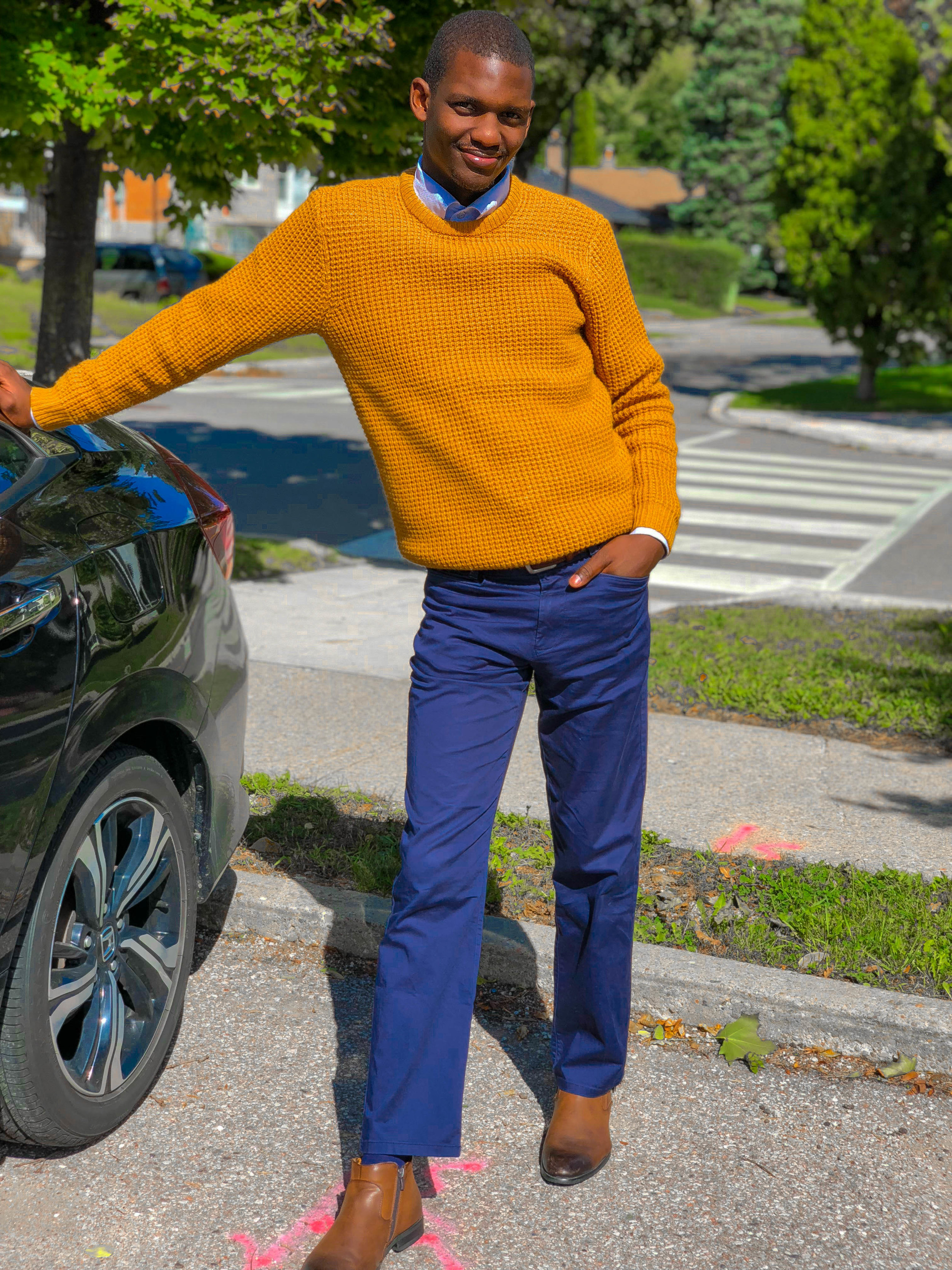 how to wear mustard yellow this fall by Fred Anyona 1