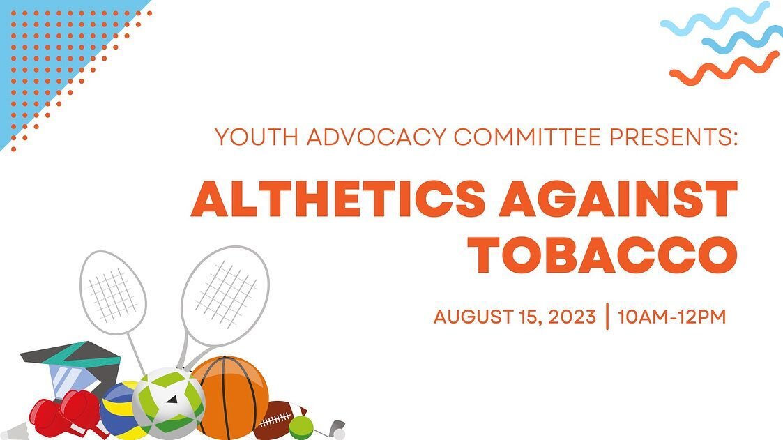 This summer, a fantastic group of YAC volunteers put together a webinar centered around athletics and tobacco. We had 4 wonderful speakers and learned so much! A recording of the webinar will be available on our website soon! We will keep you posted 