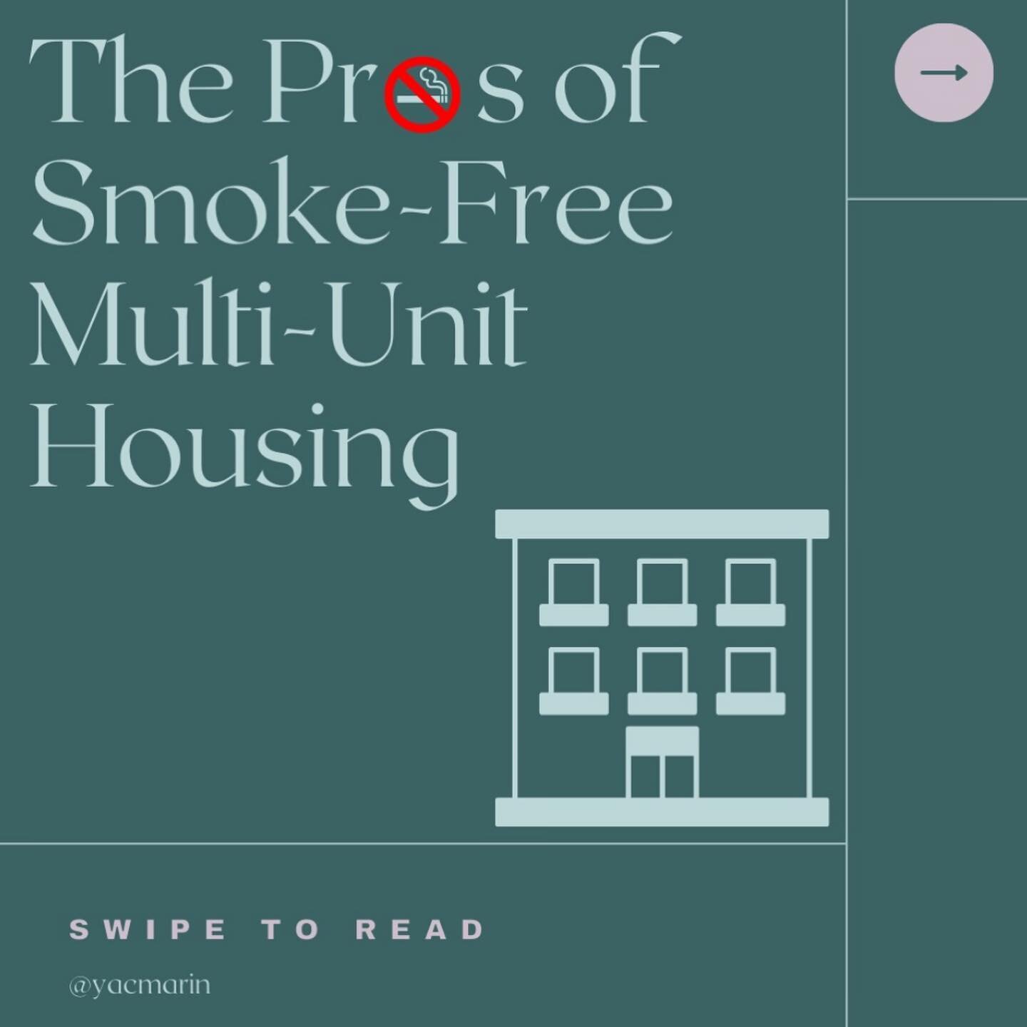Swipe to learn about smoke-free multi-unit housing #yacmarin #secondhandsmoke #multiunithousing #donttaketherisk