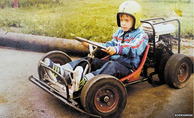 A young Christian and his kart.